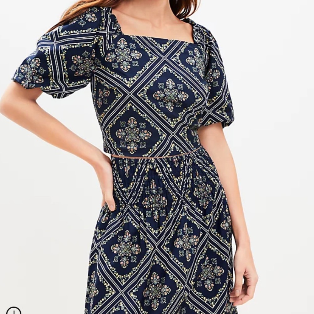 Loft Tulerie top and maxi skirt combo